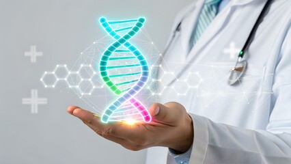 Doctor presents vibrant DNA helix, unlocking modern medical innovations and discoveries