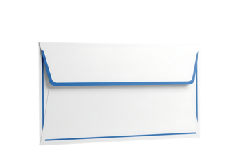 Clean white envelope with blue trim detail for official mailing