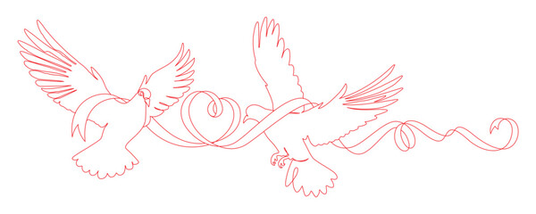 dove as a symbol of love and affection with vector line art style.eps