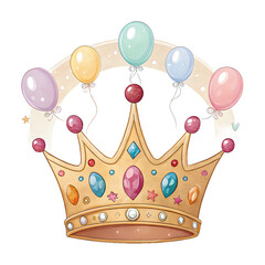 birthday crown ,isolated on transparent png
