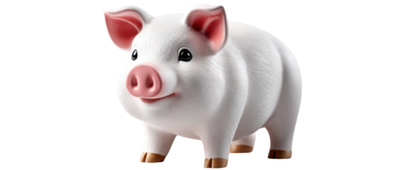 Smiling Piglet: This captivating image showcases a cheerful piglet, with its adorable pink snout and ears, standing with confidence and joy. It is an image to evoke feelings of warmth and innocence