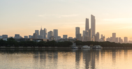 Fototapeta premium Architectural skyline of Zhujiang New Town, Guangzhou, China