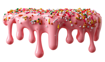 Donut Delight: A close-up view of a frosted donut adorned with colorful sprinkles, showcasing the vibrant and tempting details of a sweet treat.