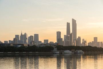 Naklejka premium Architectural skyline of Zhujiang New Town, Guangzhou, China