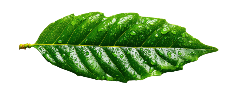 Fresh Leafy Delight: A vibrant green leaf, adorned with glistening water droplets, epitomizes the freshness of nature's beauty.