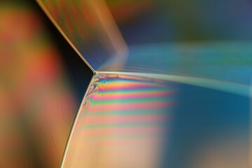 Green reflections of the water surface, minimalistic background, macro photography 