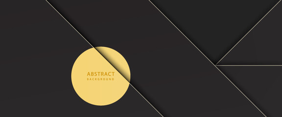 Abstract geometric background of diagonal grey rectangular paper cuts with gold stripes. Luxury background with modern 3D. modern trendy design