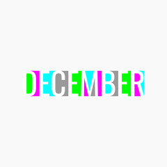 DECEMBER word colorful design for banner