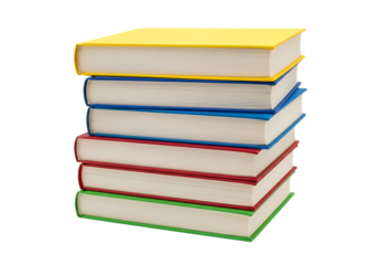 Colorful stack of educational books, ideal for learning concepts