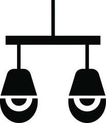 Minimalist black silhouette of a modern double pendant light fixture