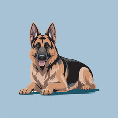 cute German Shepherd vector
