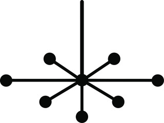 Abstract starburst geometric design with radiating lines and circles silhouette