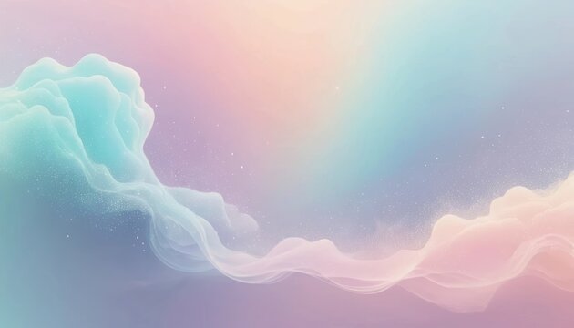 Dreamy pastel clouds swirl in a serene abstract landscape at dawn Generative AI