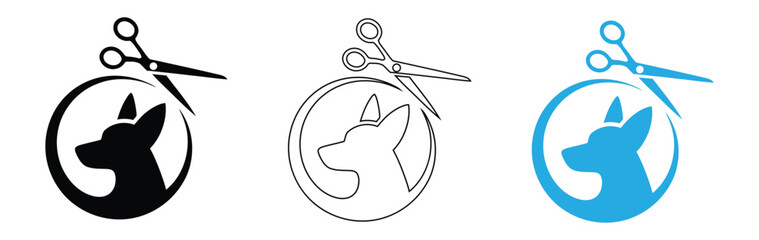 Clean dog grooming logo designs for your pet business,Dog or pet grooming and washing logo design template. Pet Care salon sign. dog grooming pet animal care logo vector illustration template design