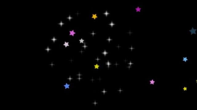 カラフルな星が飛び出すパーティクルエフェクト