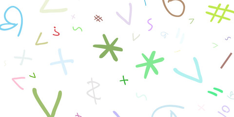 Light Multicolor vector seamless layout with latin alphabet. Abstract illustration with colored latin alphabet. Texture for window blinds, curtains.