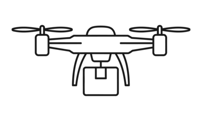 delivery drone carrying package icon