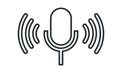 microphone with sound waves icon