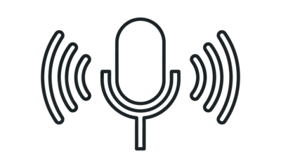 microphone with sound waves icon