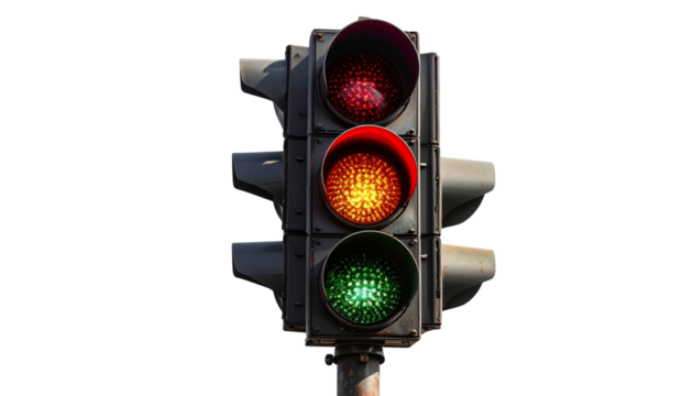 Traffic Light isolated on transparent background