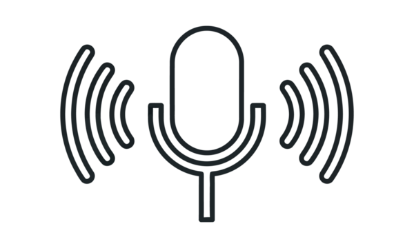 microphone with sound waves icon