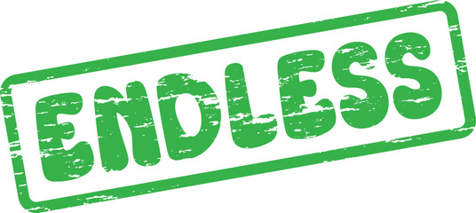 Distressed green endless word rubber stamp texture for continuous concepts