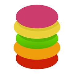 pyramid made of colorful plastic rings