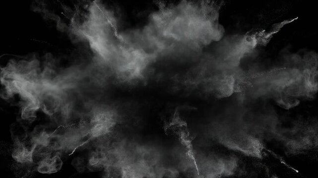 Explosion of White Powder or Dust in a Dramatic Cloud Burst image photo