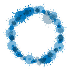 Obraz premium Blue aqua Drop Ring no1.A vibrant blue splash effect forming a perfect circular border for text. Versatile Postcards or various print media designs