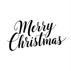 Naklejka premium Merry Christmas: Festive calligraphy, the embodiment of joy, with Merry Christmas gracefully written in elegant cursive, perfectly capturing the spirit of this special season.
