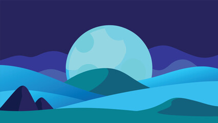 Fototapeta premium Moonlit Desert Blue Sand