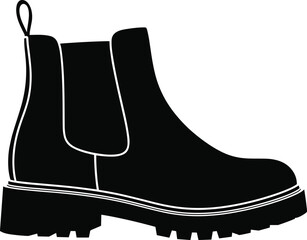 Classic Chelsea boot silhouette with pull loop and rugged sole, showcasing timeless style, comfort, and functional fashion design.