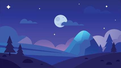 Fototapeta premium Magical Night Starry Landscape