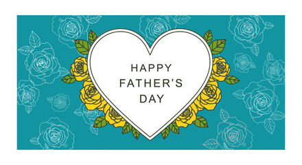 Celebrate Father's Day with a floral heart of love, a sweet greeting card expressing heartfelt appreciation for dads everywhere, perfect for a loving tribute