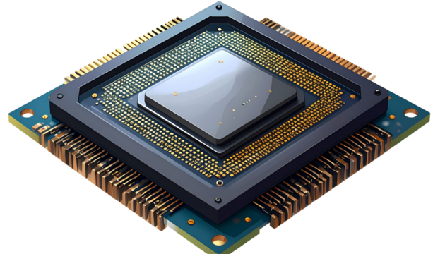 computer processor unit isolated on transparent background