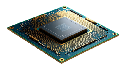 computer processor unit isolated on transparent background