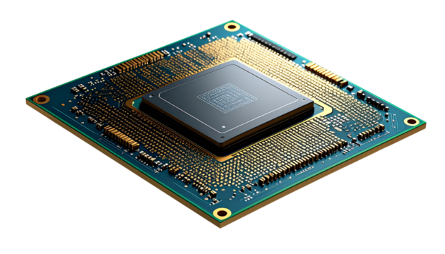 computer processor unit isolated on transparent background