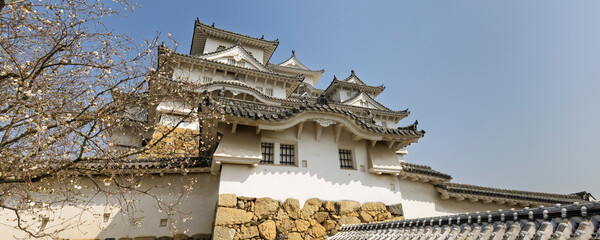 Closeup view Himeji castle ,UNESCO world heritage site in Himeji, Hyogo prefecture in Japan