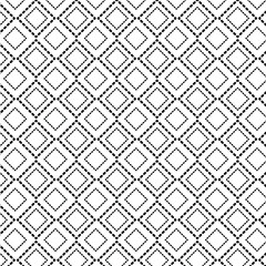 Black and white vector seamless pattern with small diamonds , star shapes ,rhombuses .Abstract black and white geometric texture .Simple minimal wide repeat background .