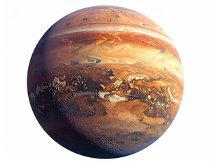 Naklejka premium Gas giant sphere with swirling brown and orange bands