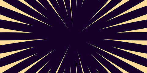 Dynamic comic speed lines background creating an explosive focus effect. Vector realistic illustration of radial neon lines glowing in darkness, fast motion trail, night city traffic, dynamic sport ra © NoOne