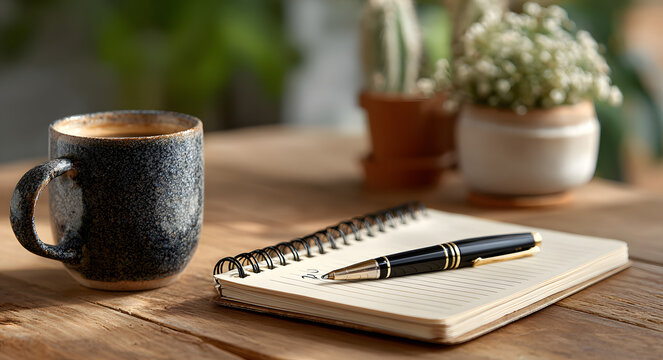 Notebook with goodbye 2025, hello 2026 and pen