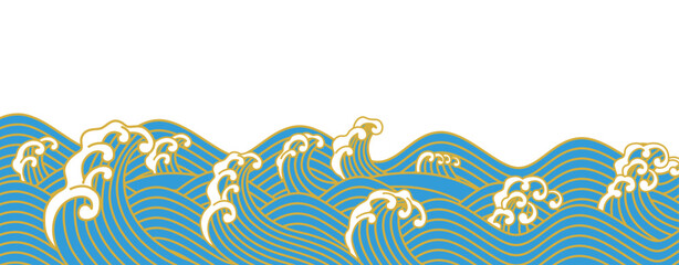 荒波が立つ海面　デザイン素材