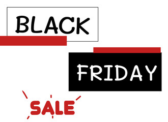 Fototapeta premium Black Friday words. Red, black and white theme. Highlight on sale. Shopping concept.
