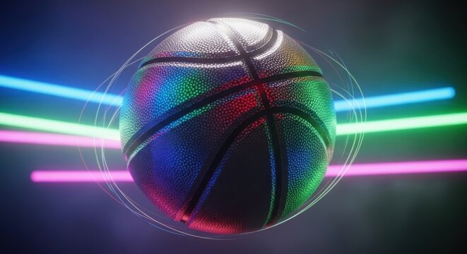 Futuristic Neon Basketball Sports Concept Art