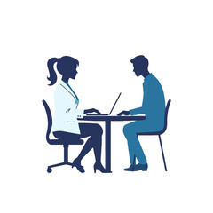 Two professionals, a woman and a man, are sitting at a table with laptops, engaged in a business meeting or discussion.