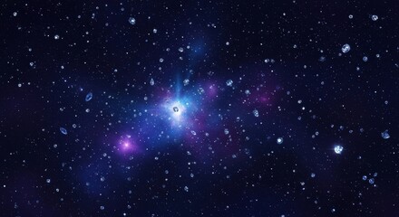 Fototapeta premium Sparkling Diamonds Floating in Cosmic Nebula Galaxy