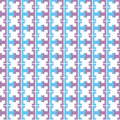 Seamless Geometric Interlocking Pattern in Blue and Purple