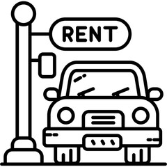 Car Rental Outline Icon