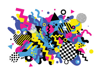 Fototapeta premium Vibrant Abstract Geometric Composition in Dynamic Colors